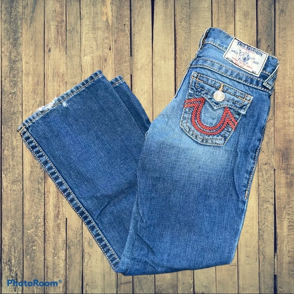 True Religion Girls Size 7 Denim Bootcut Jeans